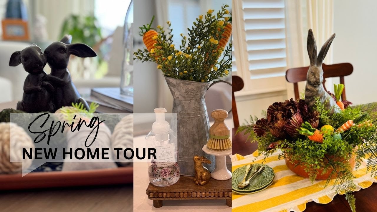 NEW HOME SPRING TOUR 2025 | SIMPLE COTTAGE FARMHOUSE SPRING DECOR IDEAS | SEA GREEN COASTAL COTTAGE 