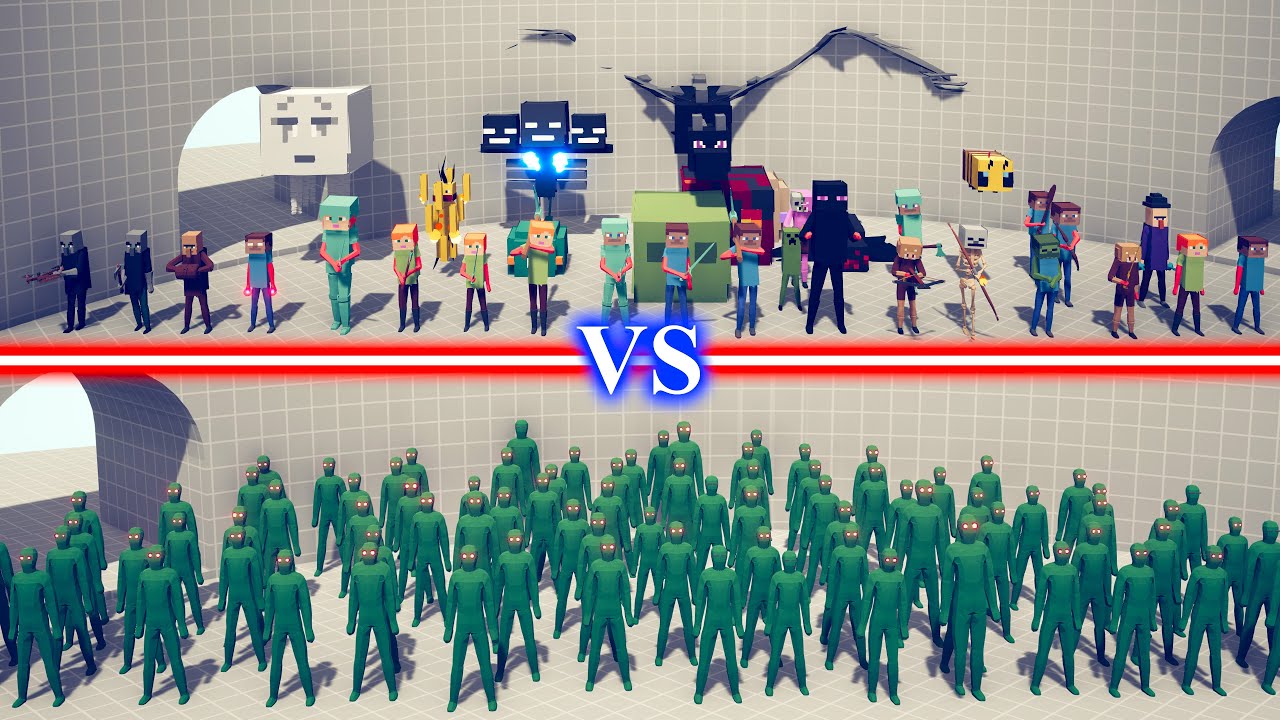 MINECRAFT TEAM vs ZOMBIE TEAM - Totally Accurate Battle Simulator TABS