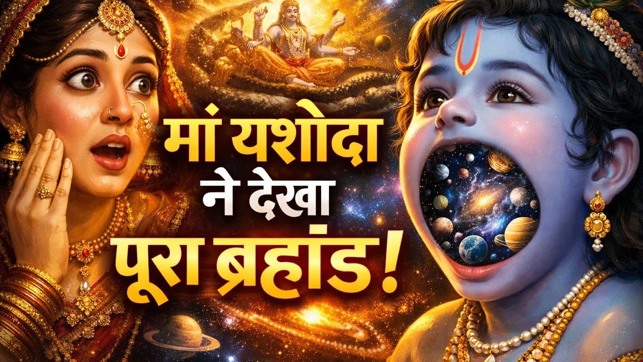 नन्हे कृष्ण के मुंह में दिखा पूरा ब्रह्मांड🍀🌻