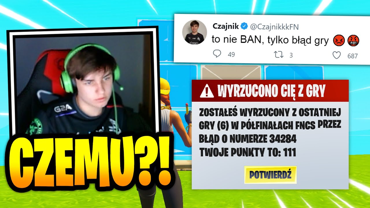 😨 EPIC GAMES *WYRZUCIŁO* TRIO CZAJNIKA Z FINAŁÓW FNCS PRZEZ CHEATY?! ~ KULARZ SZOTY