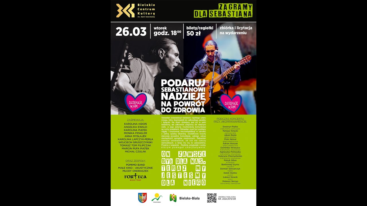 Koncert Zagramy dla Sebastiana - 26.03.2024 Bielskie Centrum Kultury