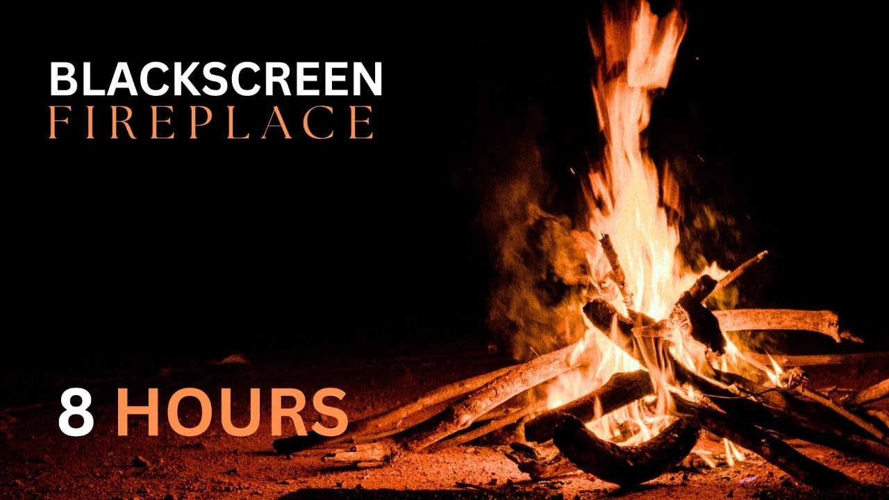 8 Hours Fireplace Black Screen | Deep Sleep Fire Sounds | No Light, No Distractions