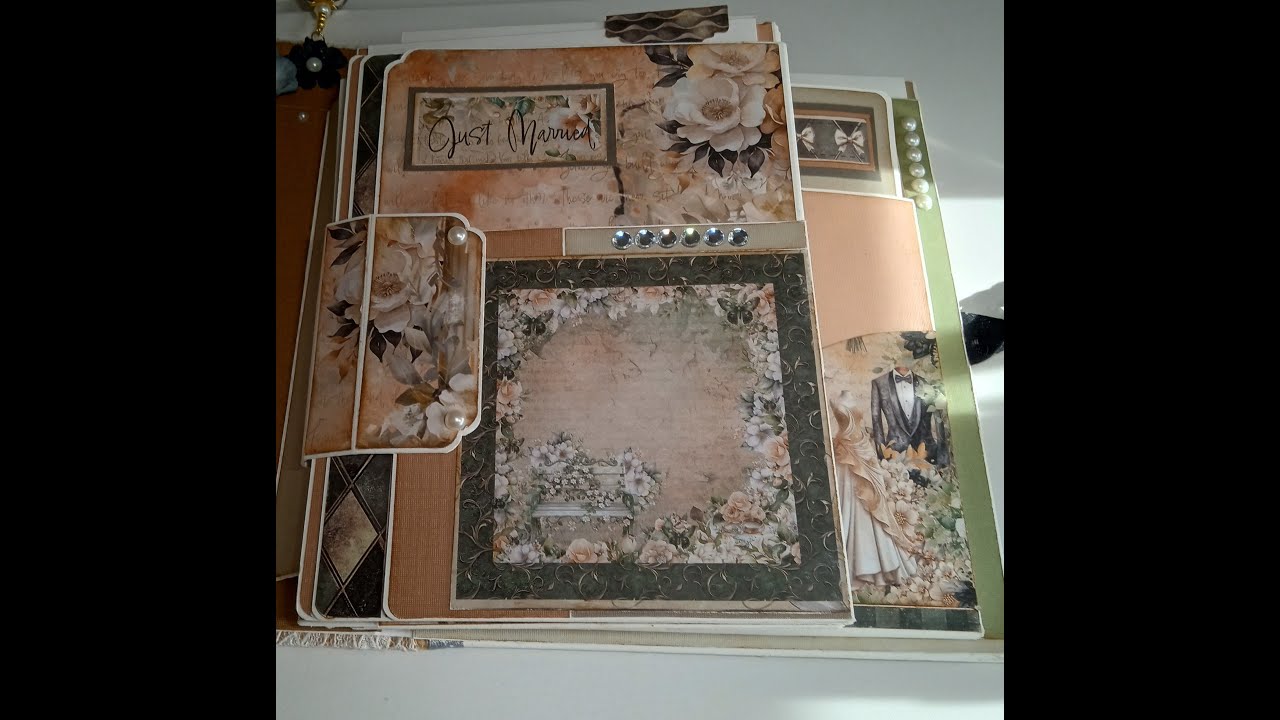 Tuto #9b de 12 | Album Pour Parents des Mariés (Débutant) | Dessus de la Page 7 | Scrapbooking