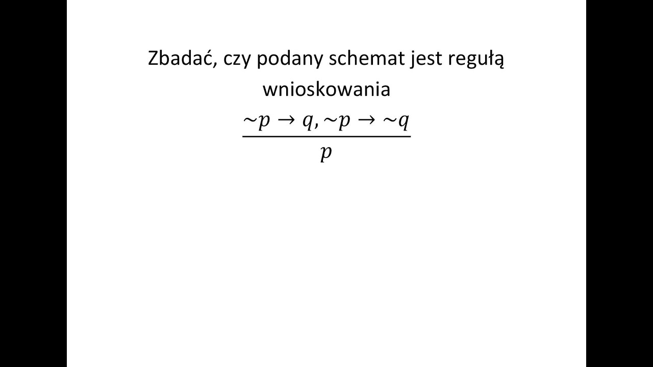 Reguła wnioskowania. Zbadaj czy podany schemat jest reguła wnioskowania