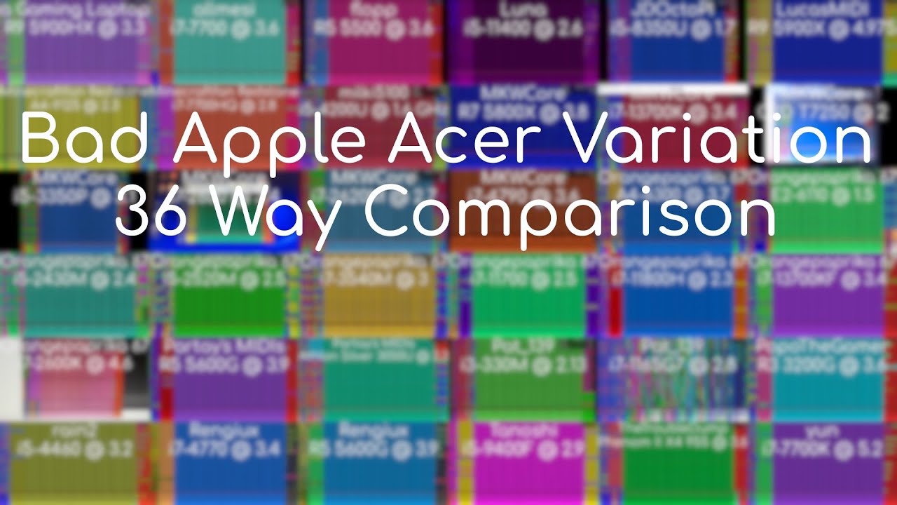 [Black MIDI] Bad Apple Acer Variation - 36 Way Comparison
