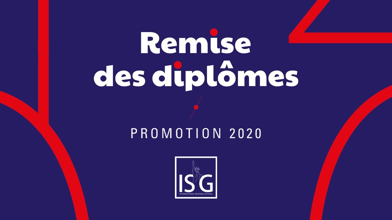 Remise des diplômes - ISG promo 2020