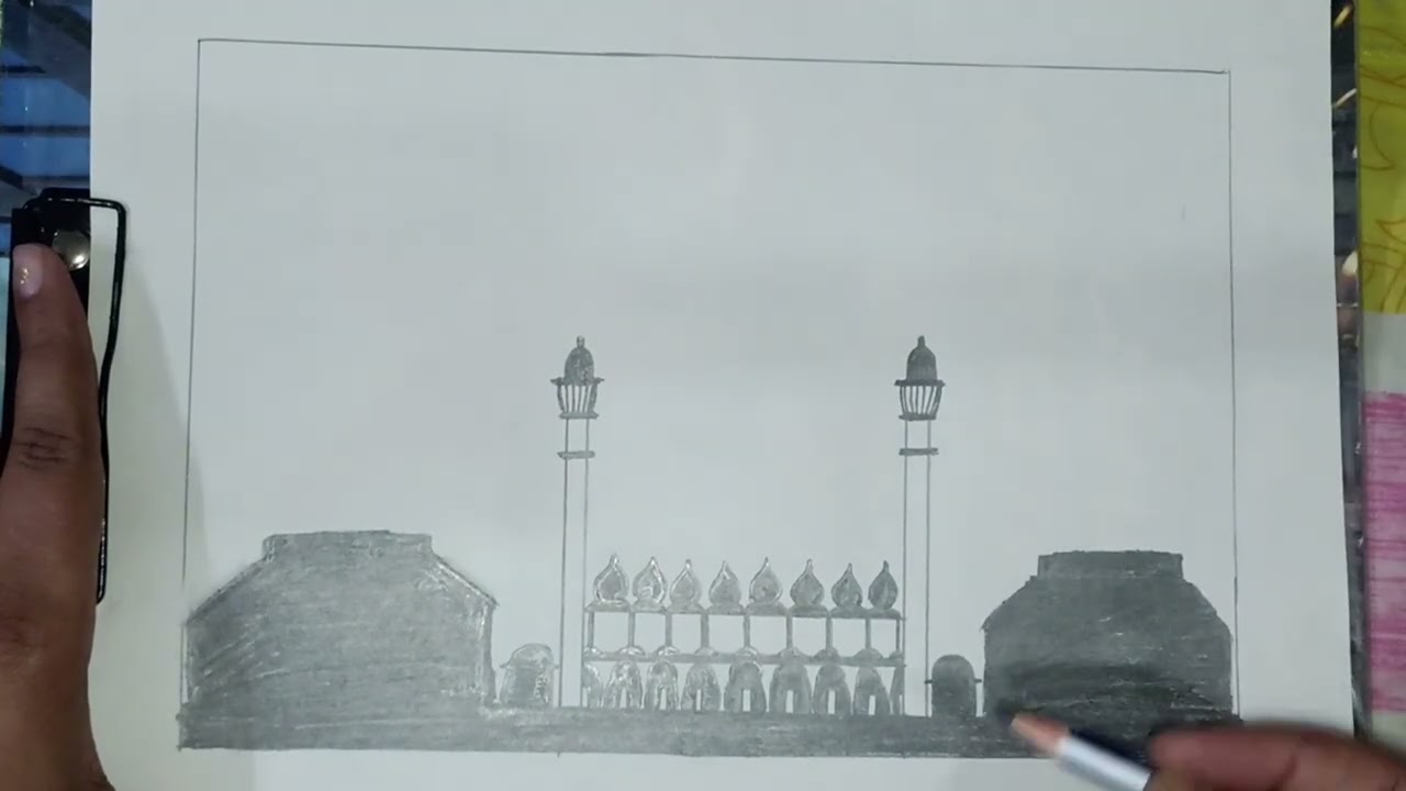 Republic day special | how to draw red fort | pencil drawing 