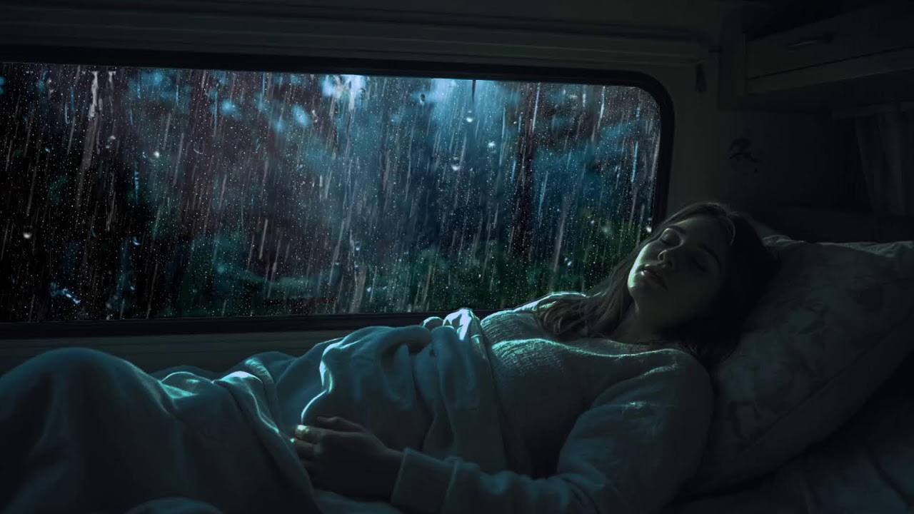 8 Hours Heavy Rain in Van | Sleep Ambience
