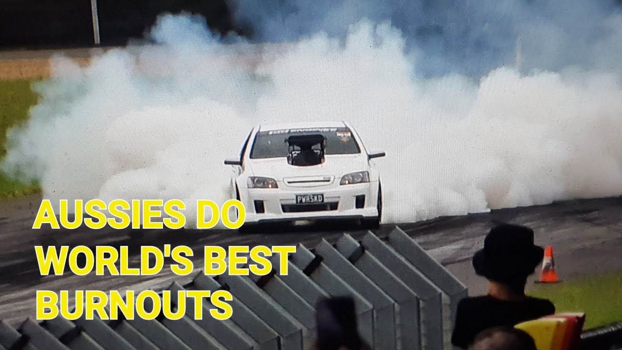 Aussies do BEST LONGEST BURNOUTS in the WORLD, + no prep drag racing Sydney Powercruise