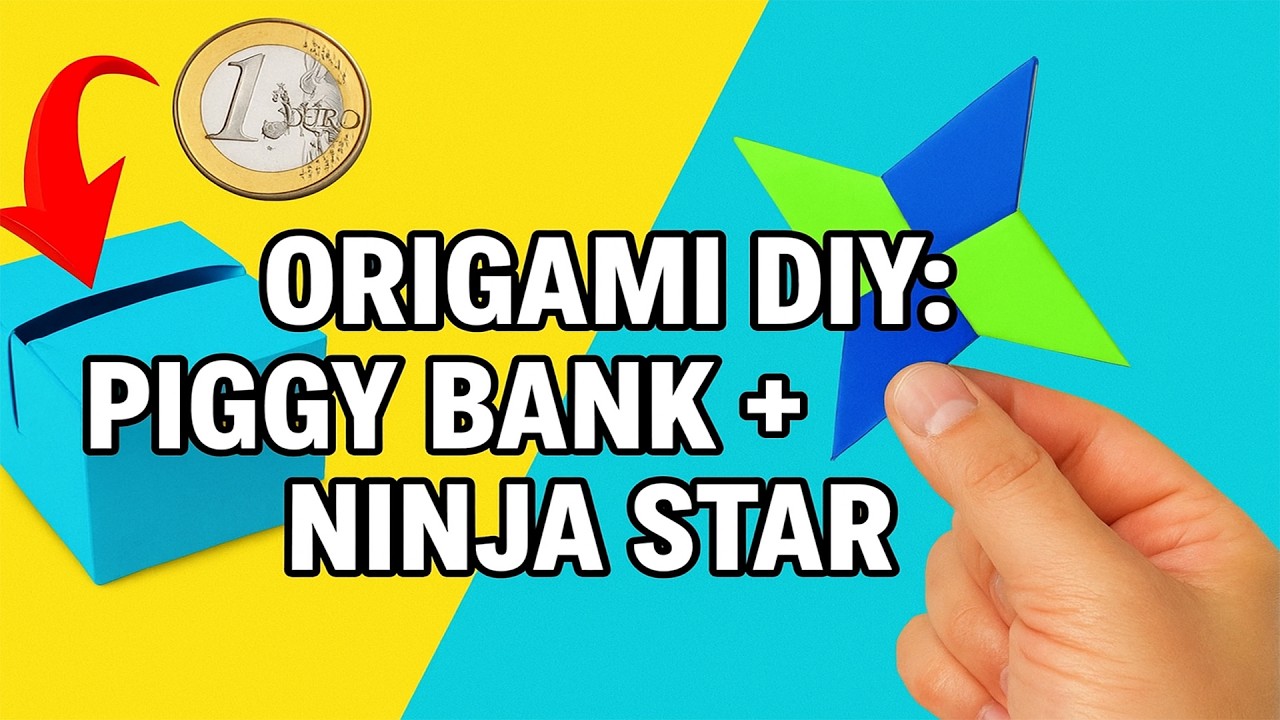 Origami Crafts: Paper Piggy Bank & Ninja Star (Easy Paper DIY)