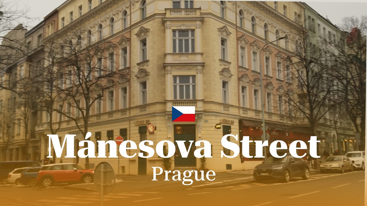 👉 Prague Walking Tour 🇨🇿 From Jiřího z Poděbrad Square to Mánesova Street | Real Daytime Walk