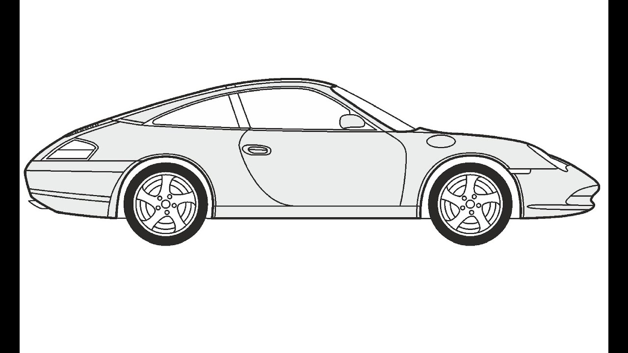 How to Draw a Porsche Targa / Как нарисовать Porsche Targa