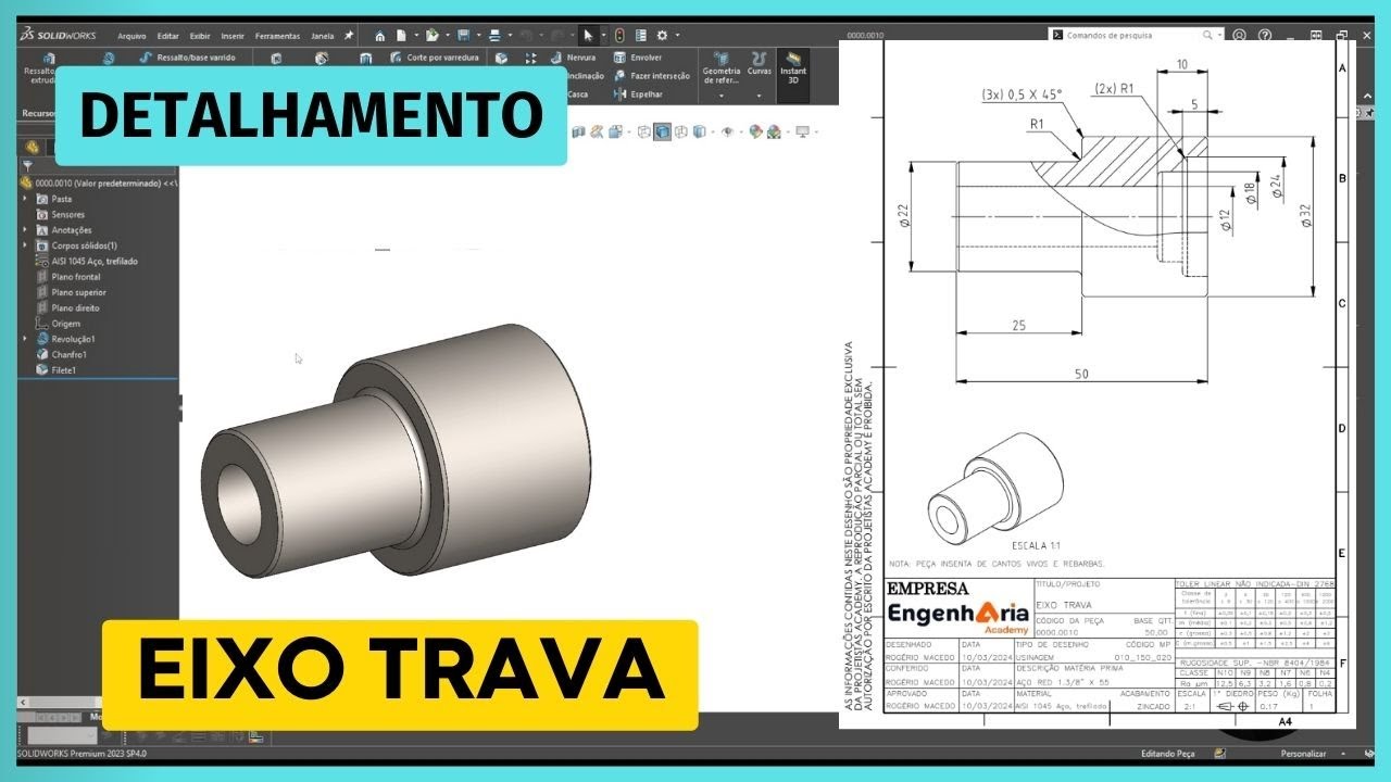 Como fazer Corte Parcial no Solidwrorks - Detalhamento