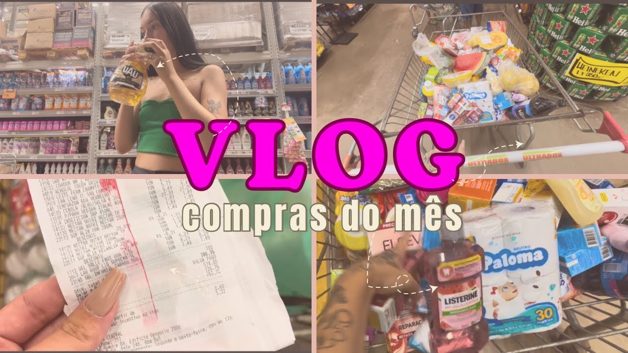 Vlog compra do mês morando sozinha 🩶🛒