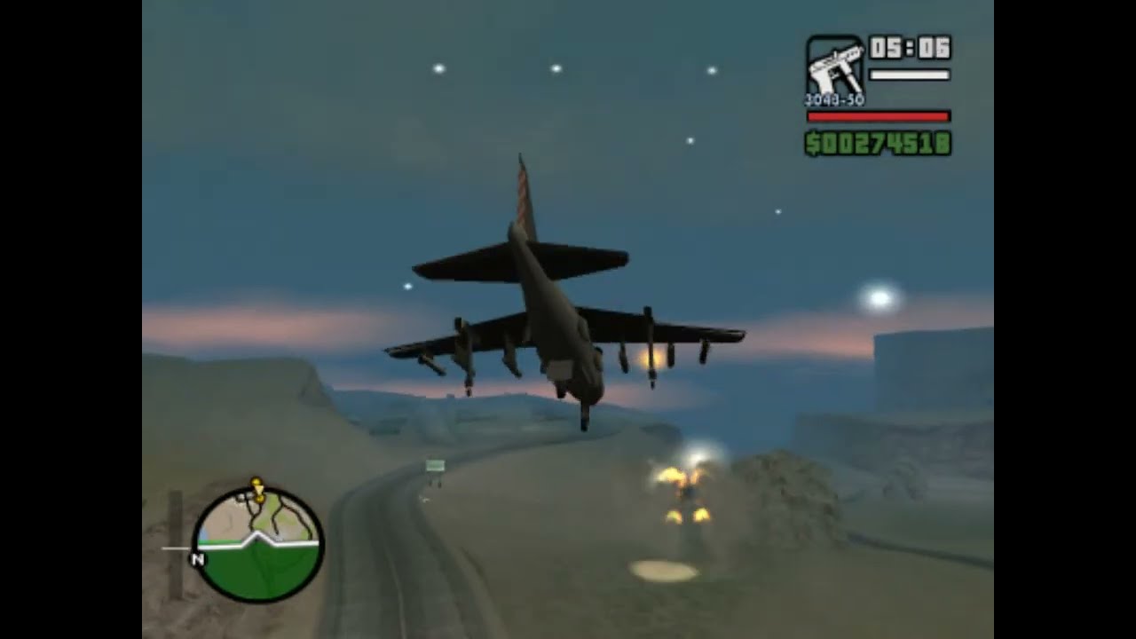 Vertical Bird (Hydra plane) Easy way GTA SA gameplay