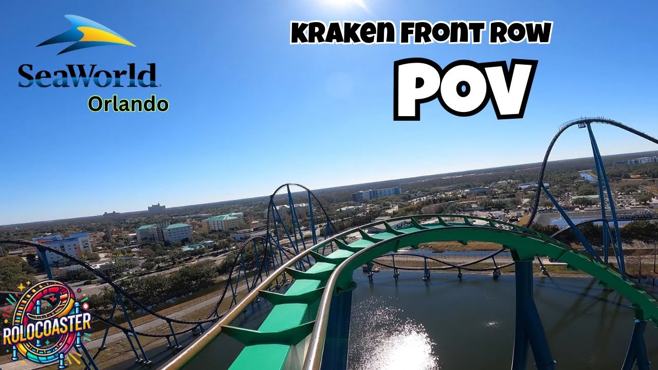 Kraken Front Row POV 4K | SeaWorld Orlando B&M Floorless Coaster 🎢#rollercoaster #pov #seaworld