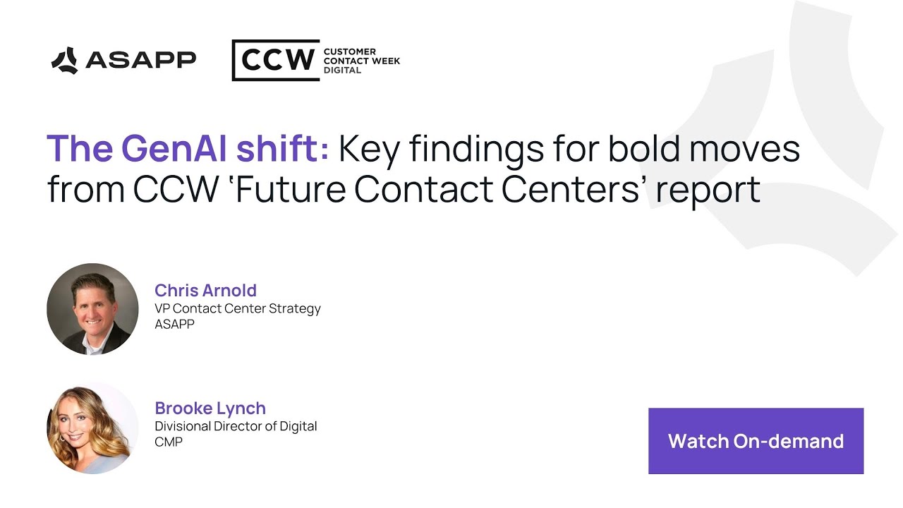 The GenAI Shift: Key Findings for Bold Moves from CCW ‘Future Contact Centers’ Report