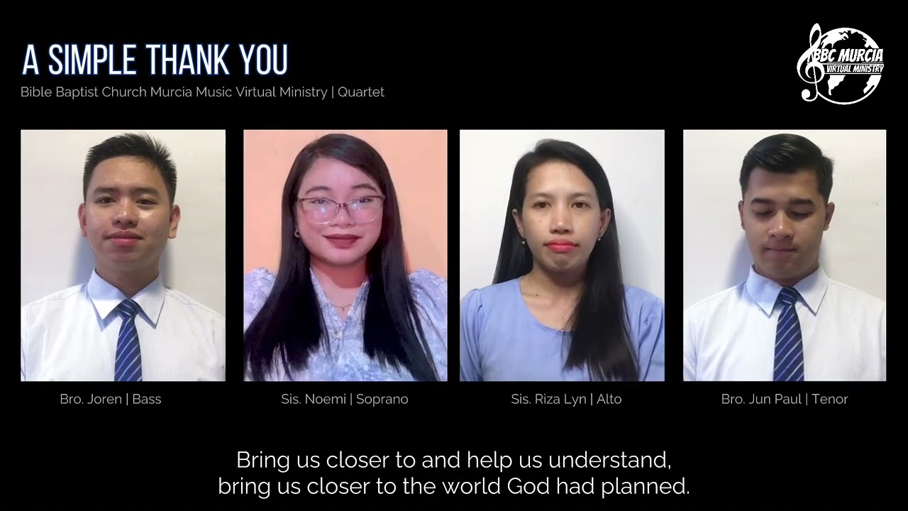 A Simple Thank You | Bible Baptist Church Murcia | Quartet