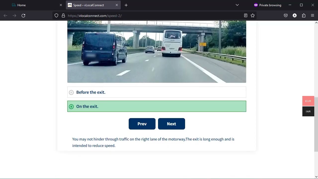 Launched Quiz on Speed - Driving Theory Cat B Belgium