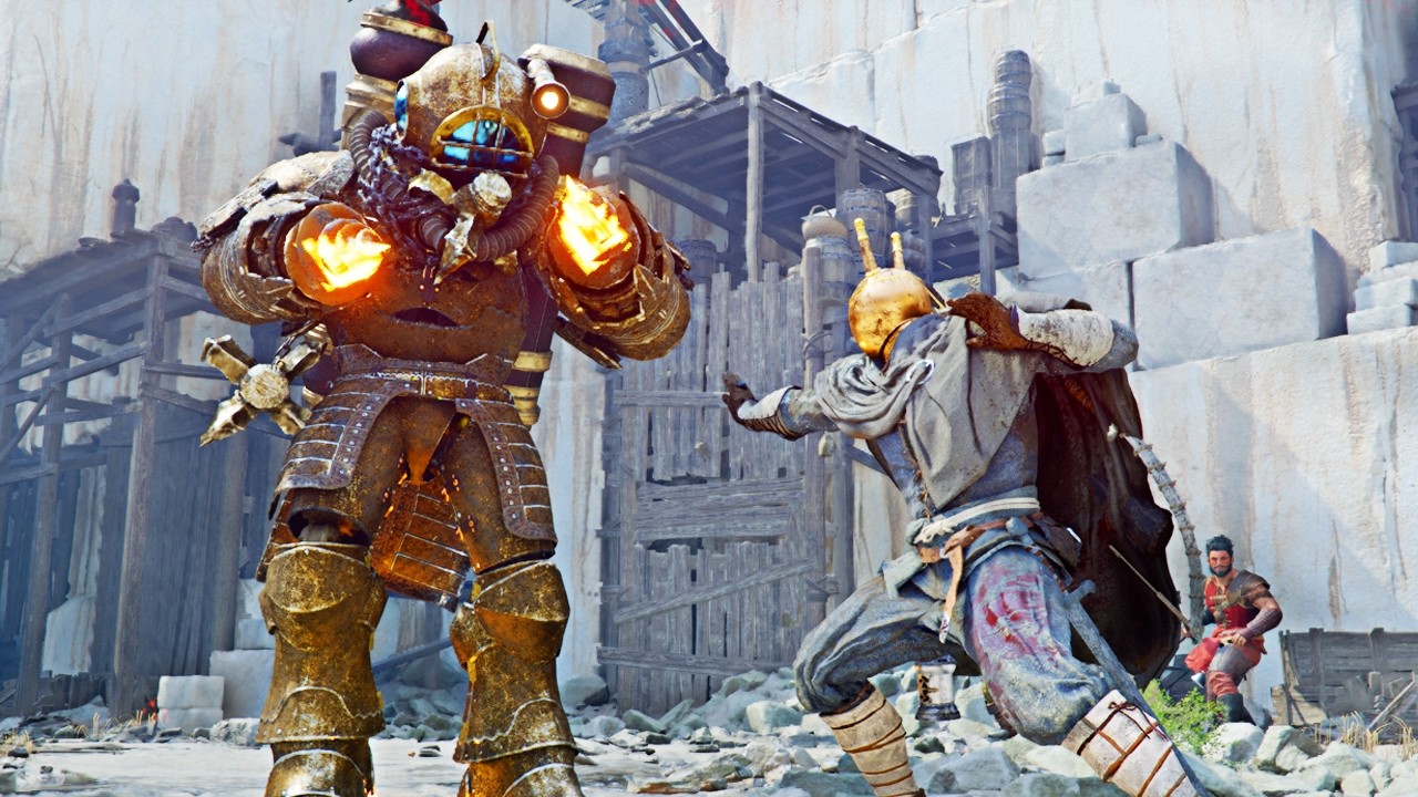 Crimson Desert - Unarmed Combat Using Sidestep & Force Palm Against Excavatron