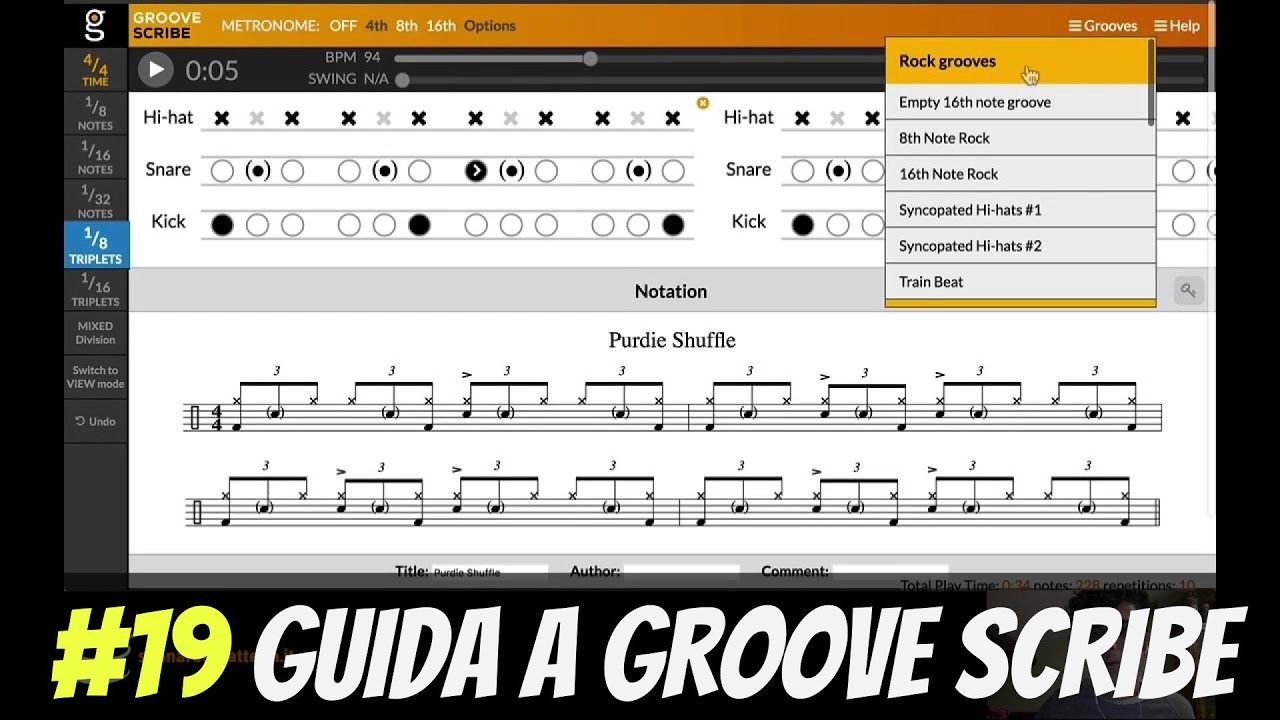 Software Partiture Batteria (Groove Scribe Tutorial) #19