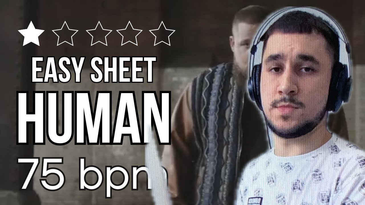 EASY DRUM SHEET “HUMAN” Rag'n'Bone Man  (★☆☆☆☆) (Drum score)