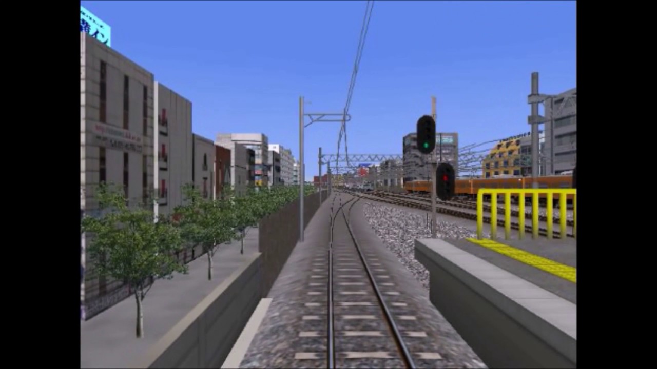 RailSim 現在作成中の路線の前面展望（下り快速）