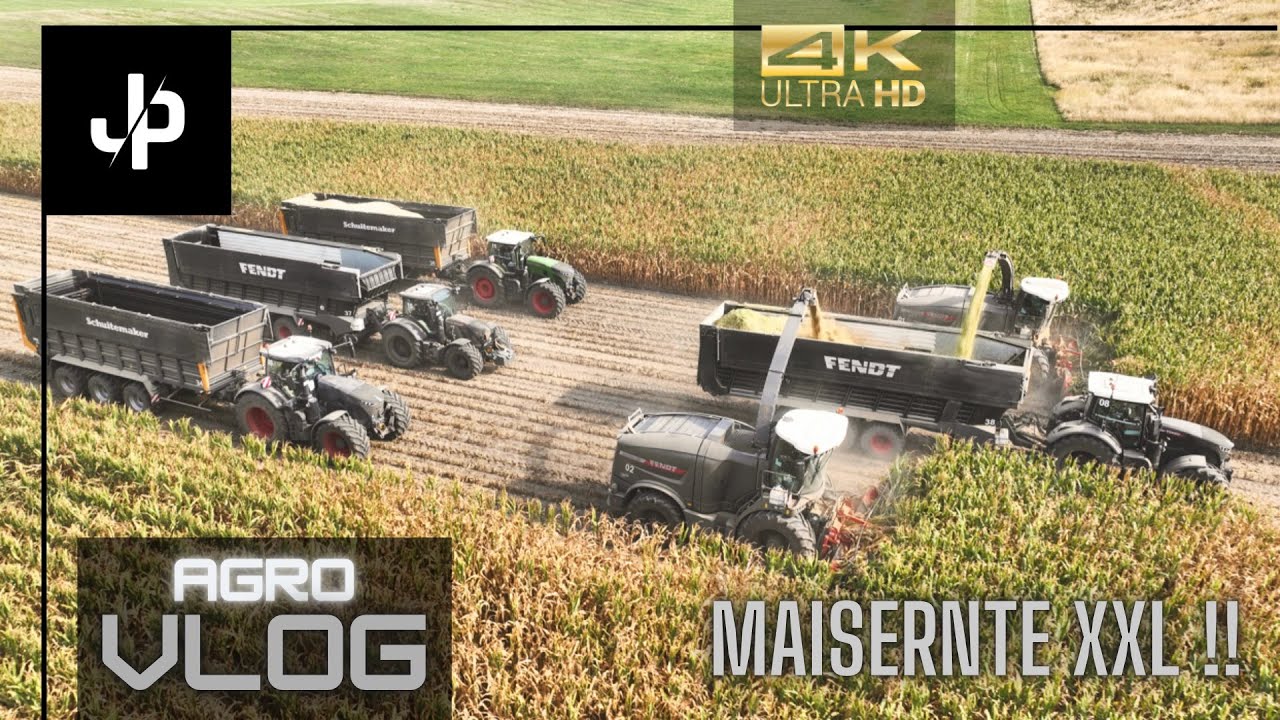 Maisernte bei M&H Agrar! XXL Fendt Kolonne in schwarz! Agrovlog #11 || JP Agrar