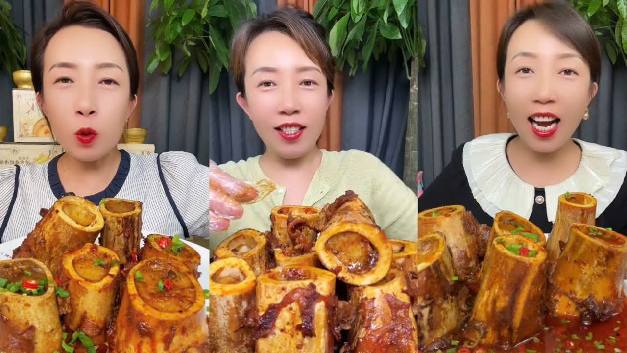 MUKBANG beef bone marrow ASMR  - The best of delicious Lien Huong food #1800