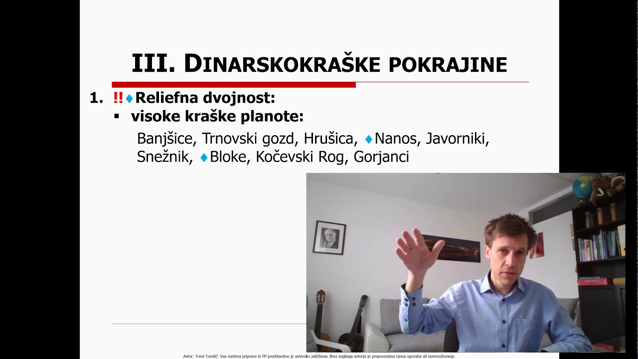 9. razred - 8 - Dinarskokraške pokrajine - 1. - razdelitev, kmetijstvo