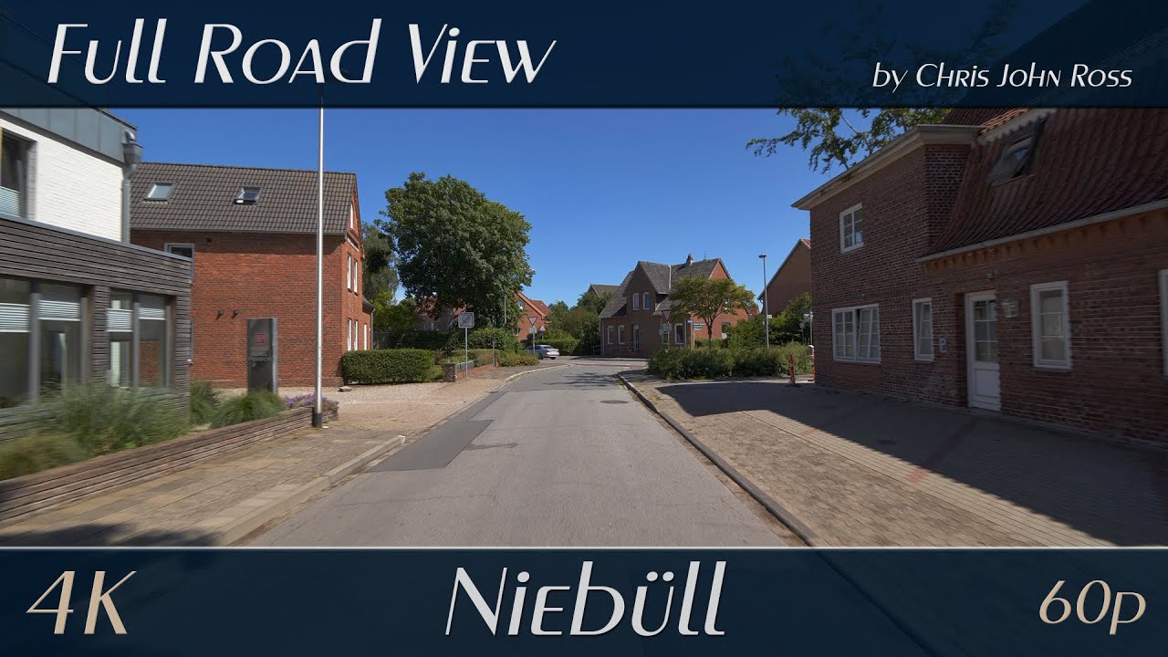 Niebüll, Kreis Nordfriesland, Schleswig-Holstein, Germany: Gotteskoogstraße - 4K (2160p/60p) UHD