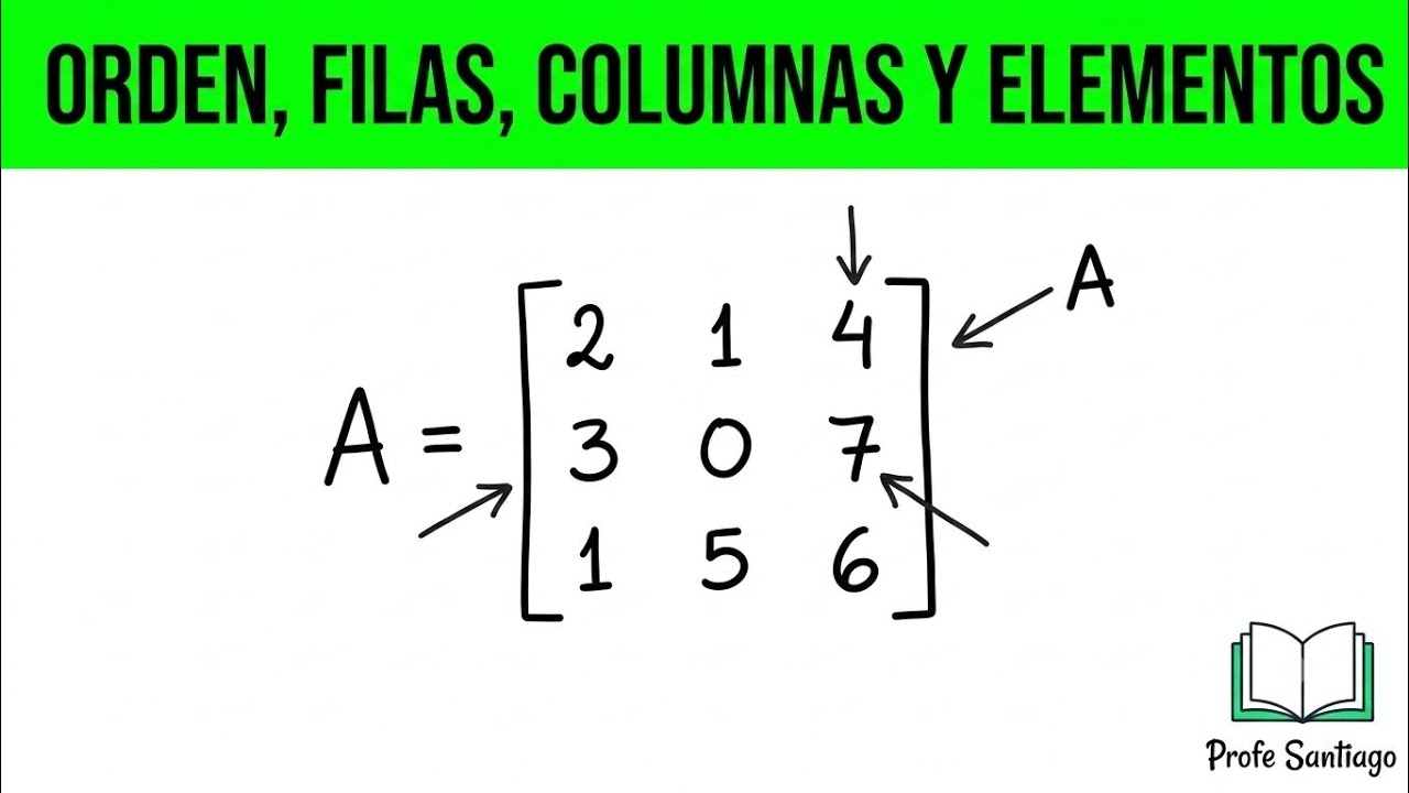 ORDEN FILA COLUMNA Y ELEMENTO DE UNA MATRIZ UN EJEMPLO 