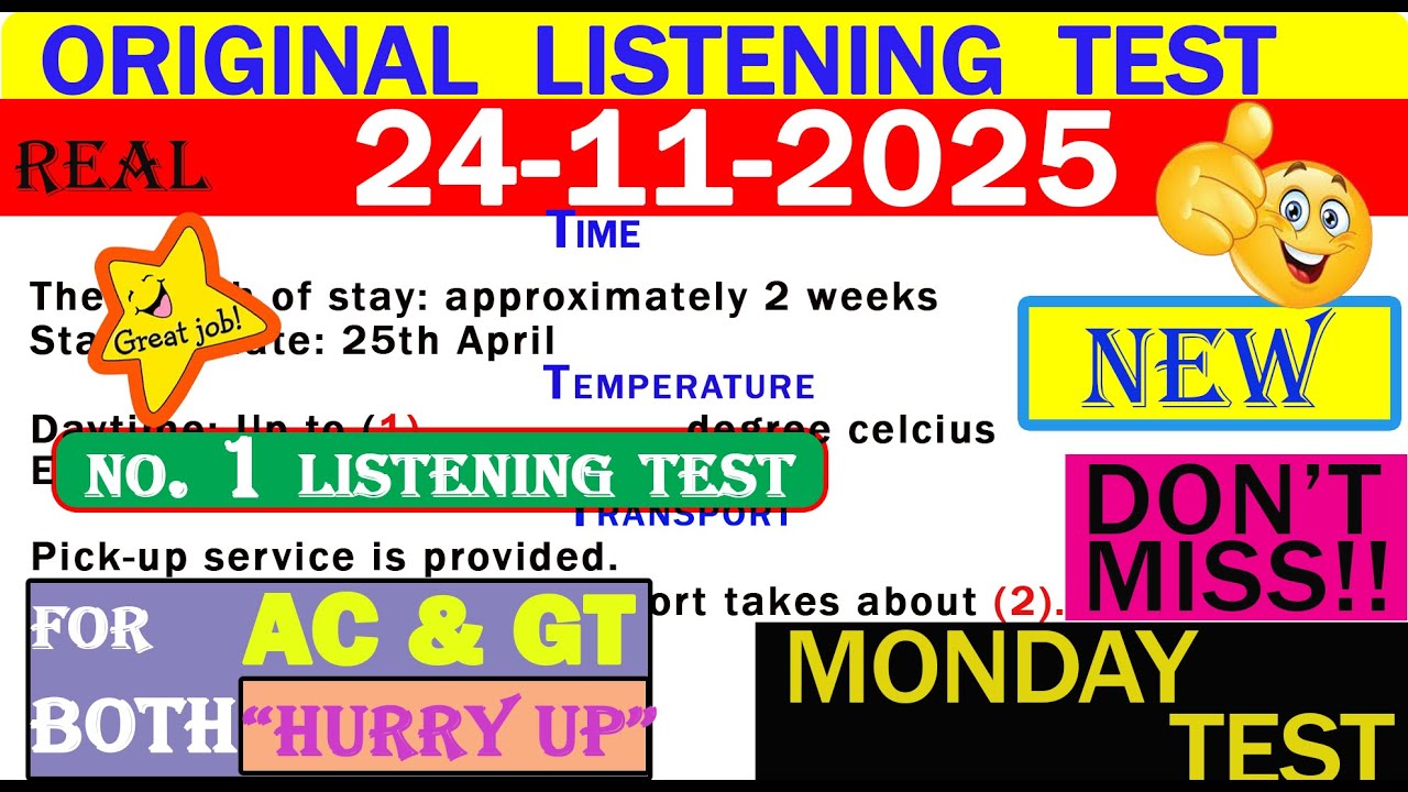 IELTS LISTENING PRACTICE TEST 2025 WITH ANSWERS | 24.11.2025