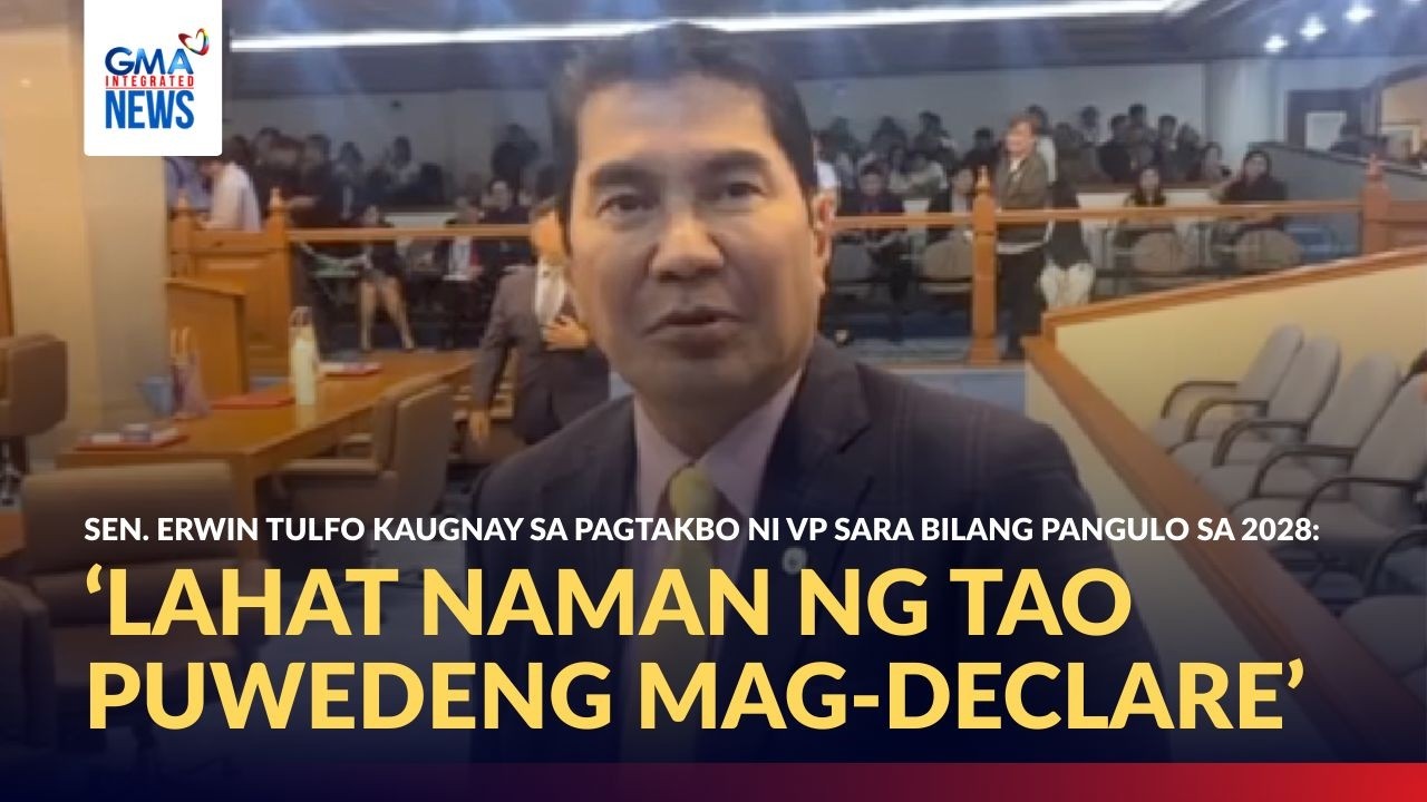 Sen. Erwin Tulfo kaugnay ng pagtakbo ni VP Sara bilang pangulo sa 2028 ... | GMA Integrated News
