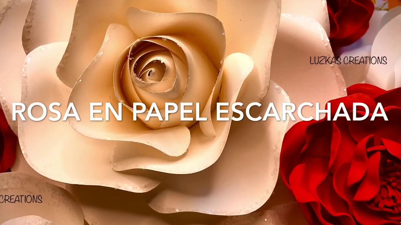 ROSA EN PAPEL ESCARCHADA/LUZKASCREATONS