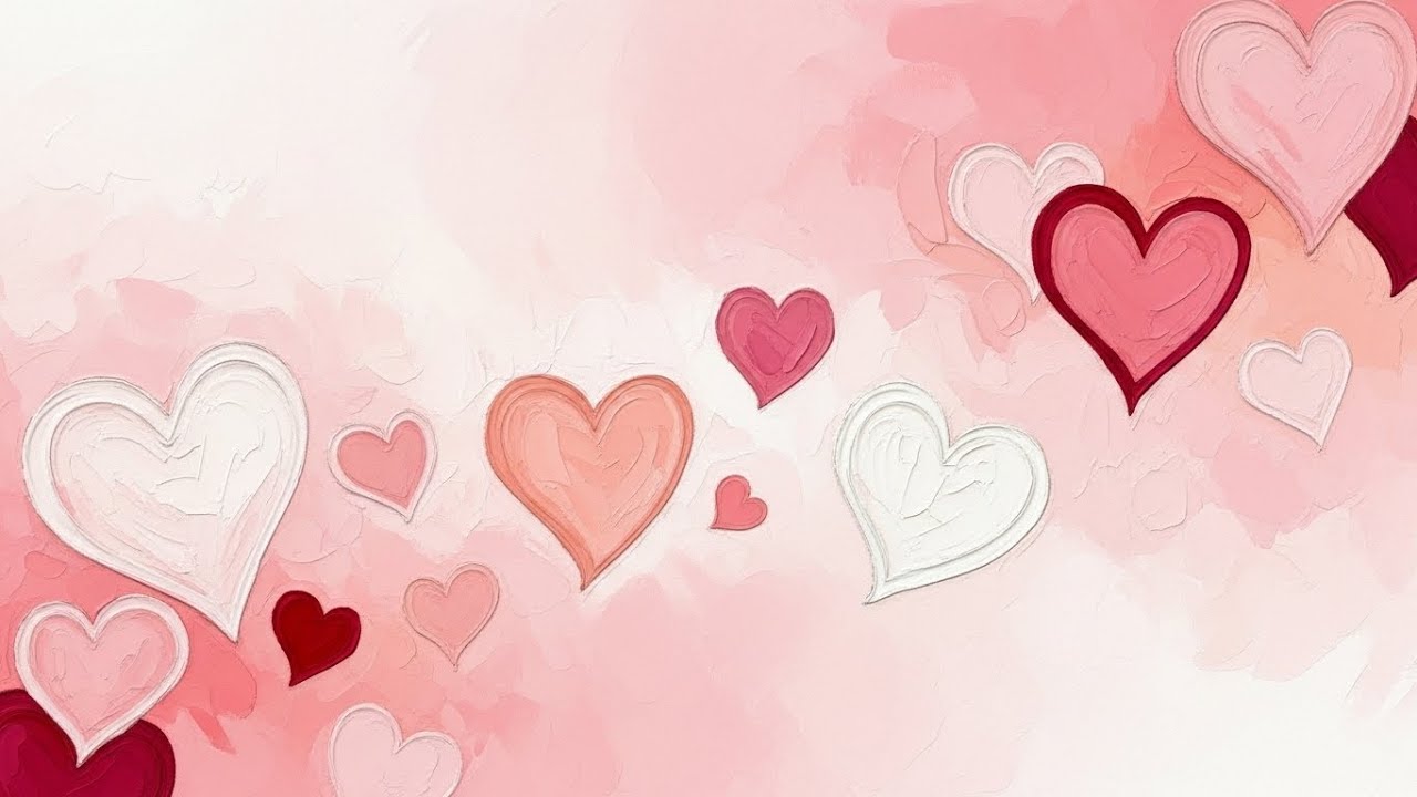 Valentine&rsquo;s Day Heart oil Painting Art Wallpaper for Background  Screensaver for TV Art