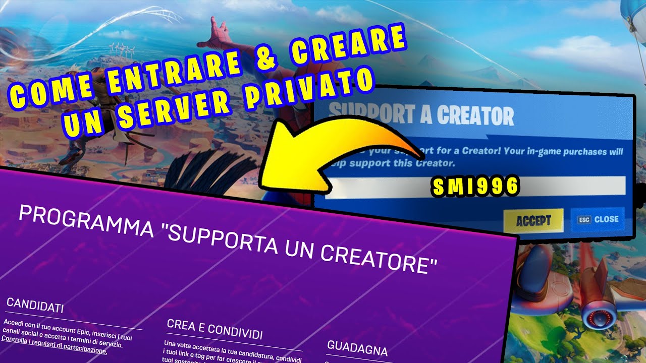 COME ENTRARE E CREARE I SERVER PRIVATI DI FORTNITE - CODICE CREATORE FORTNITE