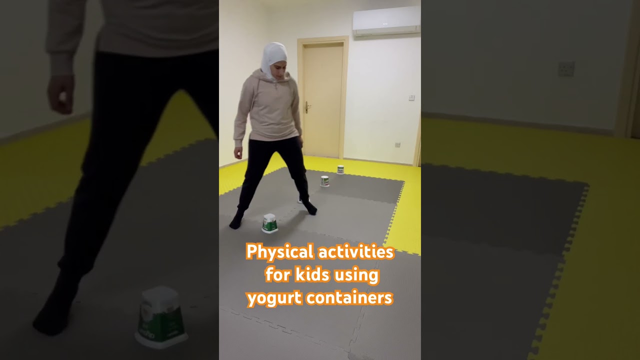 Fun physical activities for kids using yogis containers #playtime #kidsactivities #toddlers #physio