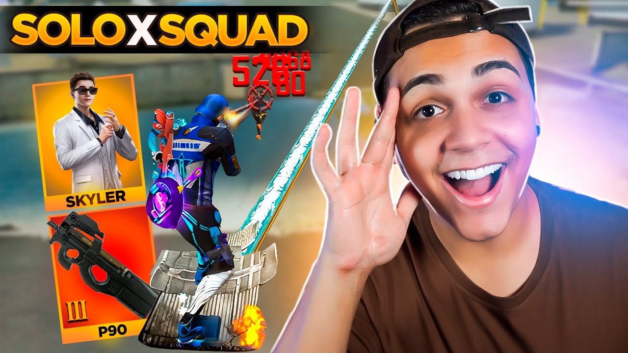 TESTEI A ARMA E O PERSONAGEM MAIS PODEROSOS DA ATUALIZAÇÃO SOLO VS SQUAD!! FREE FIRE MOBILE