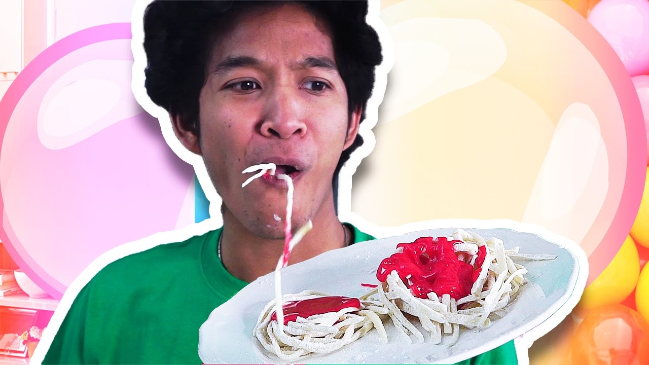 DIY BUBBLE GUM SPAGHETTI!!!