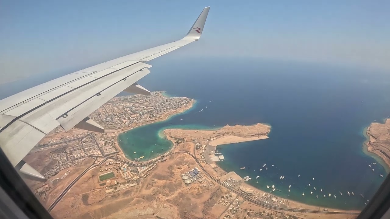 Полет над побережьем и посадка в Шарм-эль-шейхе