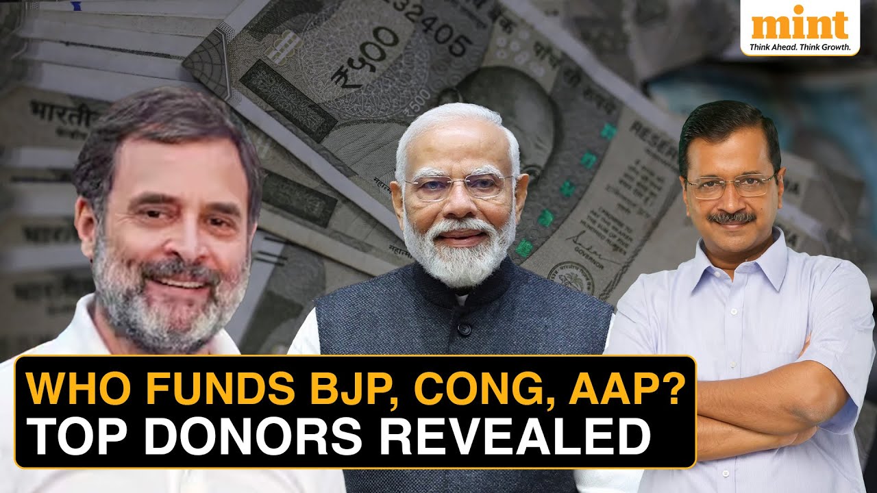 BJP Received ₹2,243 Crore, Congress Got ₹281 Crore In FY24 Donations | Who Were The Top Donors?