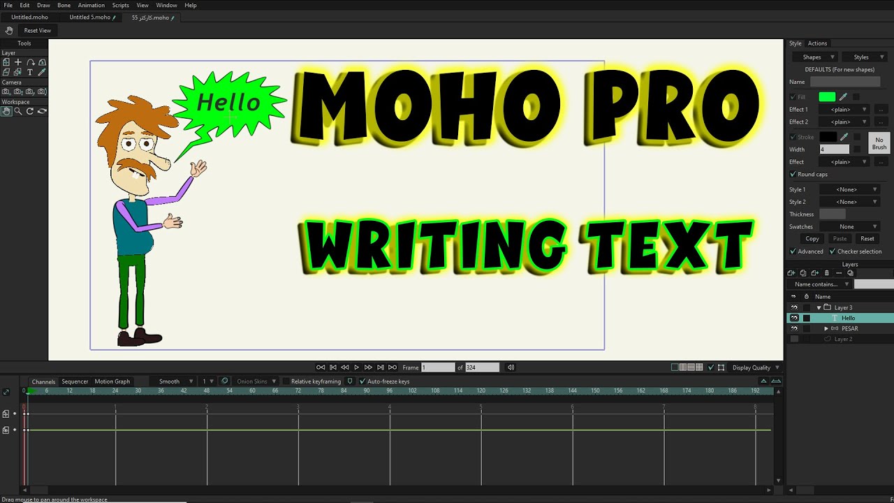 Writing text in Moho PRO | TUTORIAL | Anime Studio Animation