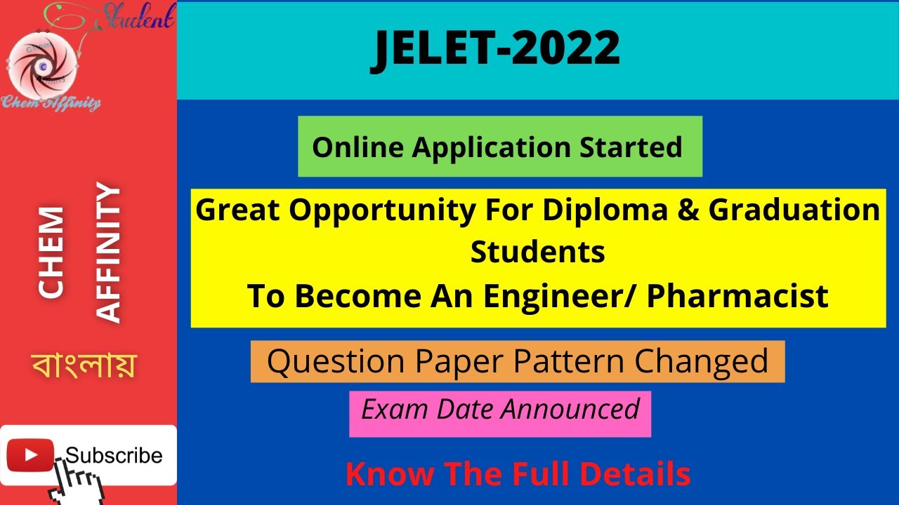JELET 2022 Application Form Started / Exam Date Announced