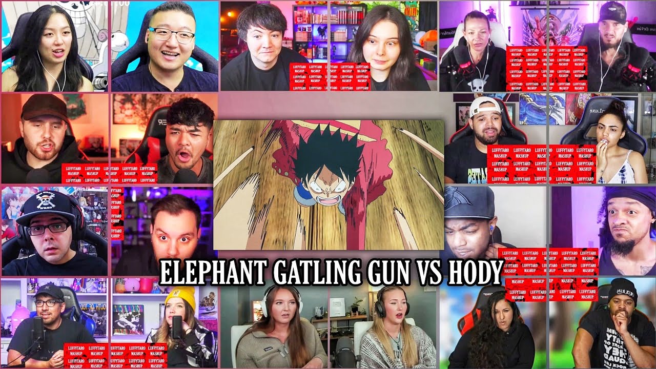 Elephant Gatling Gun vs Hody Reaction Mashup | One Piece Episode 566