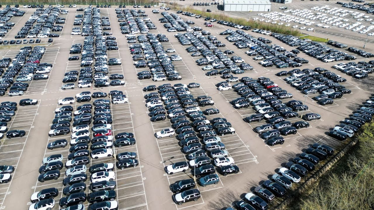 Aerial views show Jaguar Land Rover centre as UK braces for new US tariffs | SWNS