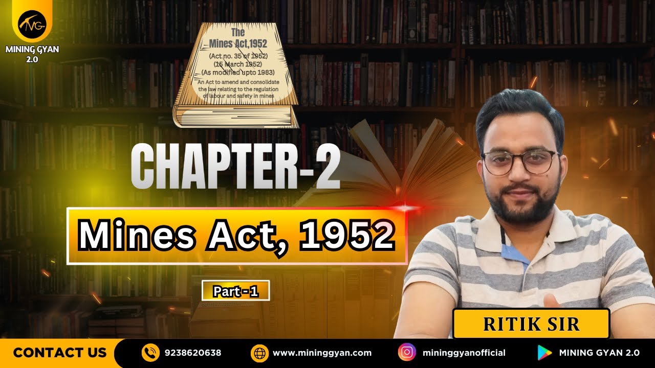 MINES ACT 1952 MCQs | Chapter - 2 | Part - 1 | Most Important Questions | Mining Gyan 2.0