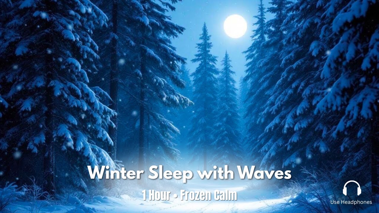 1 Hour of Snowy Forest Ambience with Soft Violin | Winter Night Sounds for Deep Sleep