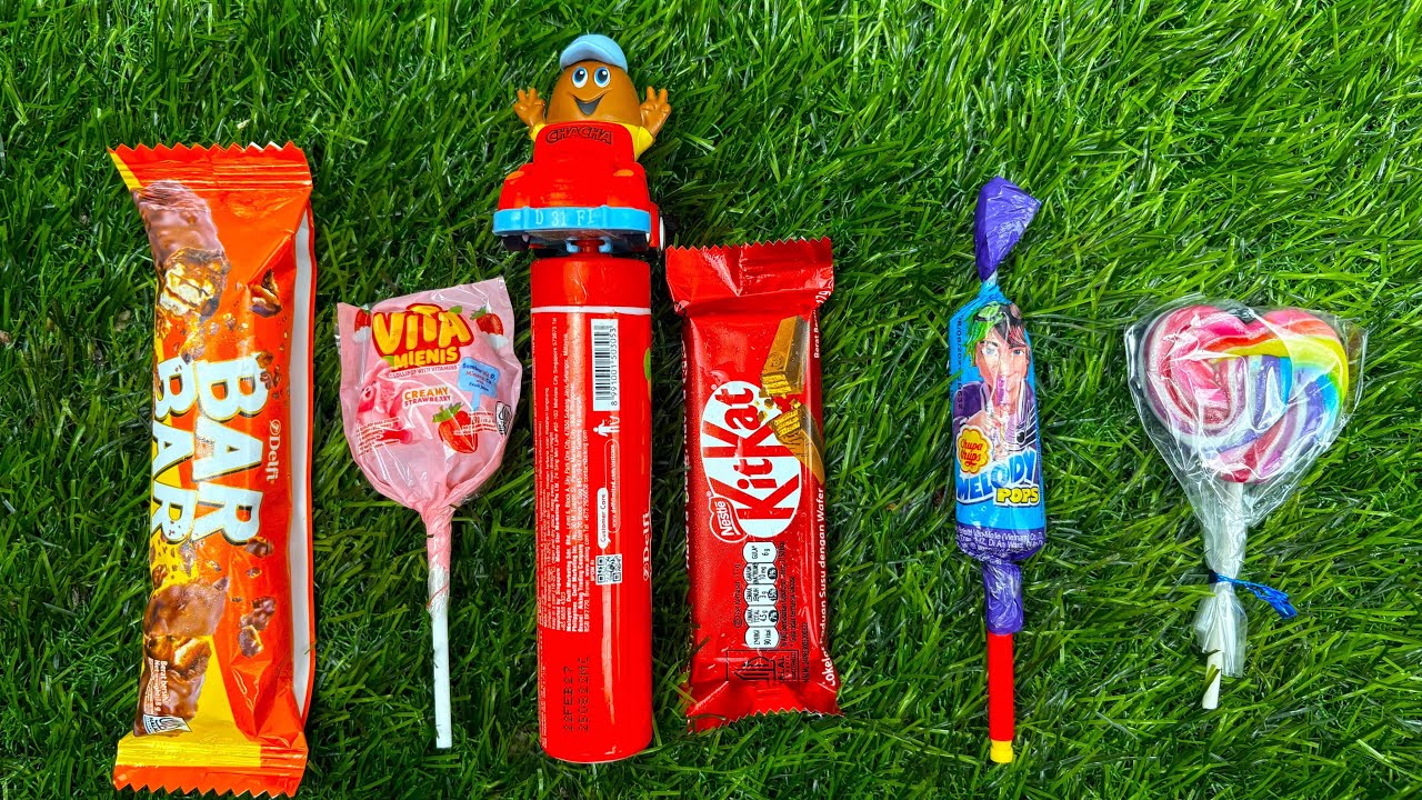 ASMR Most Popular Candys / some lots of colorful rainbow lollipop candy / unpacking chocolate eat